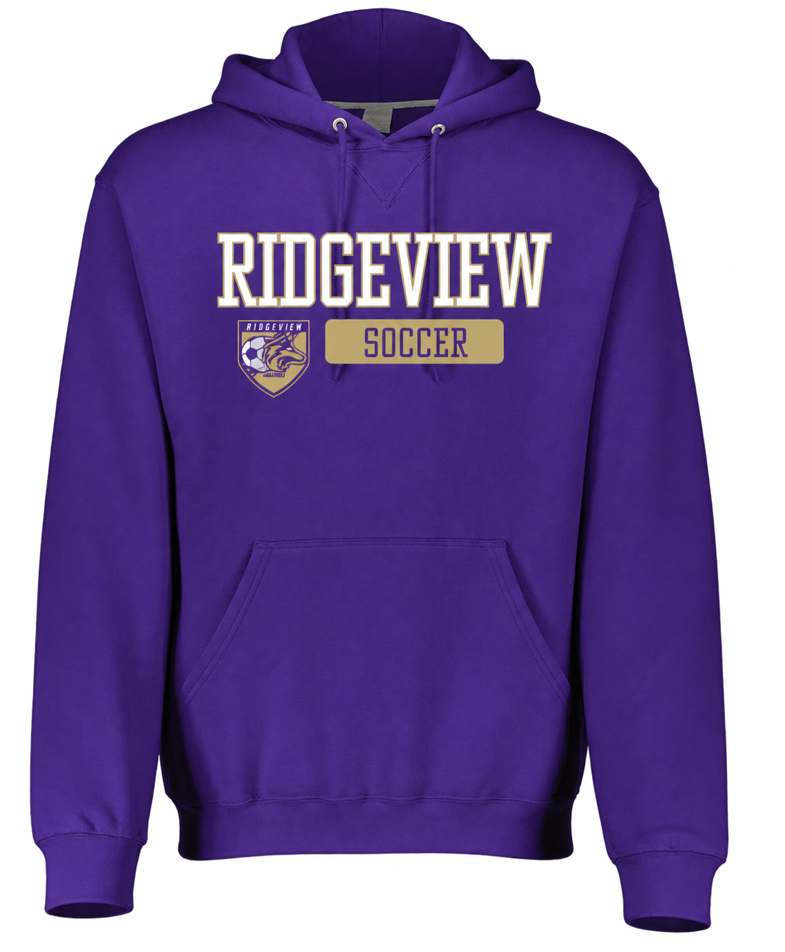 Purple Ridgeview Soccer hoodie for the Adopt a Wolf fundraiser